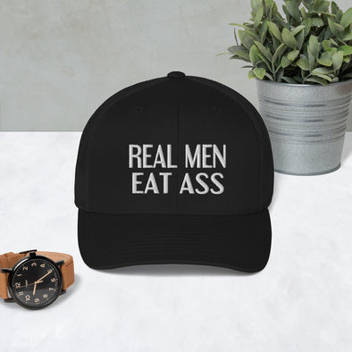 Real Men Eat Ass  Mesh Trucker Cap, funny cap, offensive mesh cap - real men t-shirts, Men funny T-shirts, Men sport & fitness Tshirts, Men hoodies & sweats