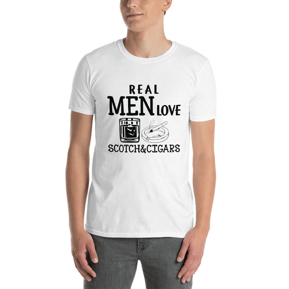 Real Men Love Scotch And Cigars - T-Shirt - real men t-shirts, Men funny T-shirts, Men sport & fitness Tshirts, Men hoodies & sweats