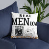 Real Men Love Scotch And Cigars - White Pillow - real men t-shirts, Men funny T-shirts, Men sport & fitness Tshirts, Men hoodies & sweats