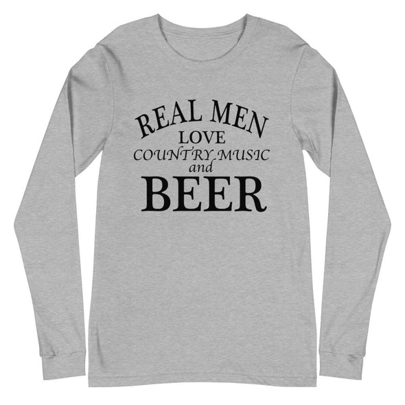 Real Men Love Country Music And Beer - Long Sleeve Tee - real men t-shirts, Men funny T-shirts, Men sport & fitness Tshirts, Men hoodies & sweats