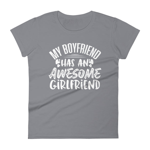 My Boyfriend Has An Awesome Girlfriend - Women T-shirt - real men t-shirts, Men funny T-shirts, Men sport & fitness Tshirts, Men hoodies & sweats