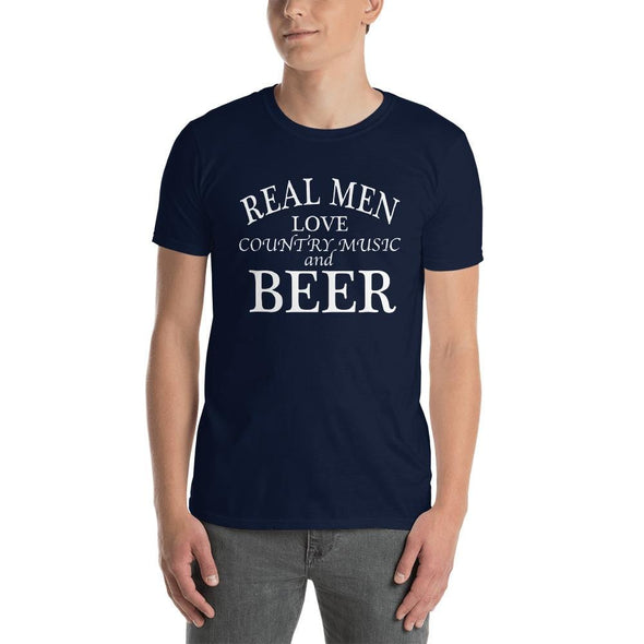 Real Men Love Country Music And Beer - T-Shirt - real men t-shirts, Men funny T-shirts, Men sport & fitness Tshirts, Men hoodies & sweats