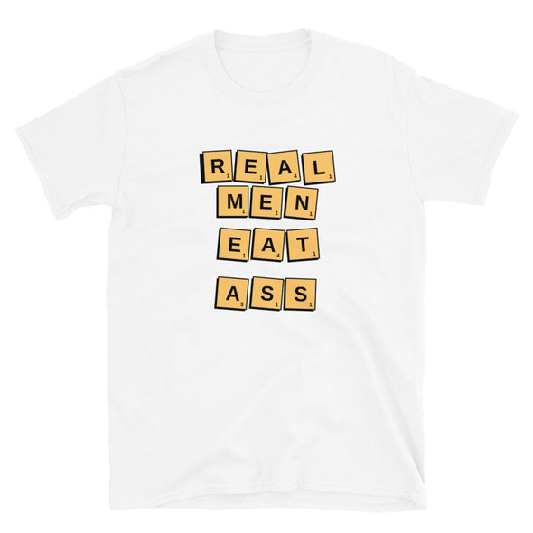Real Men Eat Ass Scrabble T-Shirt - real men t-shirts, Men funny T-shirts, Men sport & fitness Tshirts, Men hoodies & sweats