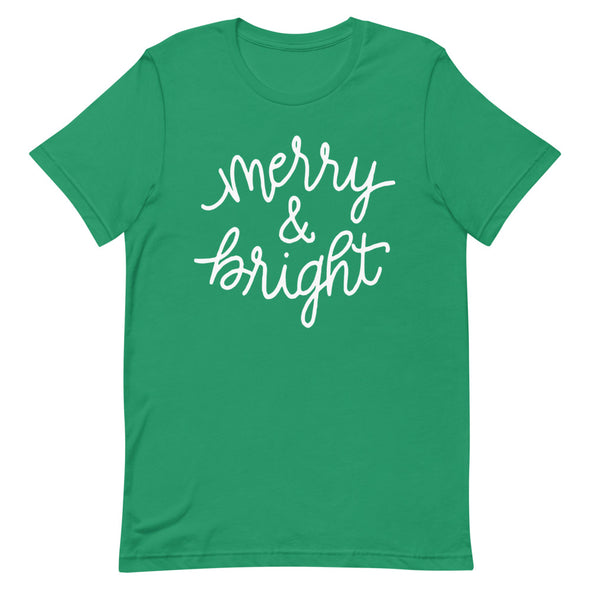 Merry & Bright Christmas Women - T-Shirt - real men t-shirts, Men funny T-shirts, Men sport & fitness Tshirts, Men hoodies & sweats